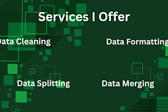 clean, format, merge, split excel data