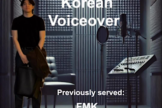 provide professional korean voice over for commercials, audiobooks, and more