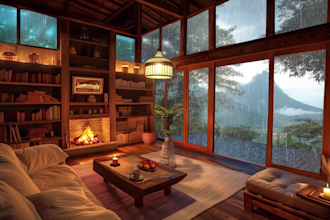 create rain video with nature sound