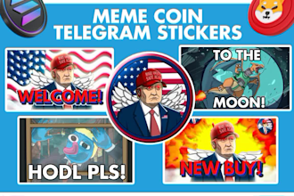 make custom telegram stickers for meme coin and crypto