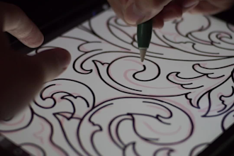 create a custom hand drawn ornamental engraved frame