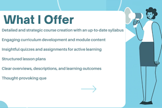 create online course content and design e learning course curriculum