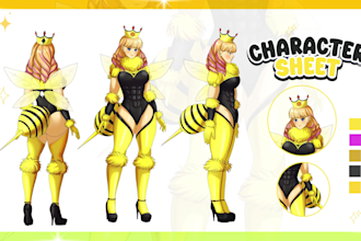 create original anime character sheet or reference for your character design