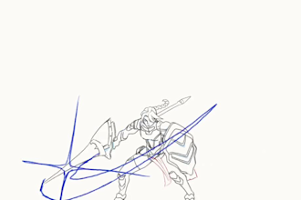 draw 2d line art animation hand drawn 2d traditional frame by frame 2d line art