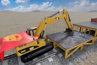 do 3d industrial video excavator and mechanical system engineering animation