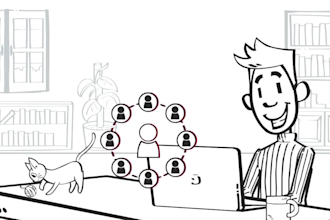 2d cartoon animation video in whiteboard style