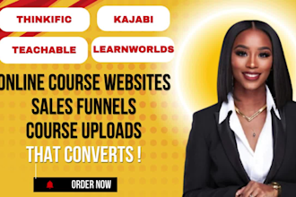setup your thinkific kajabi teachable learnworlds podia online course website