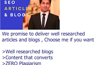 be SEO articles writer and blog writer