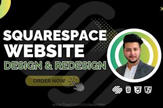 design, redesign squarespace website or build squarespace website development