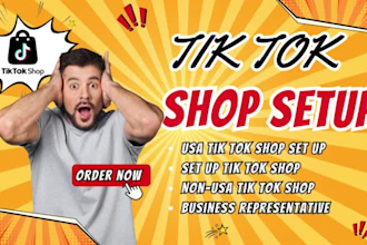 setup USA tiktok shop, create non USA tiktok shop, be a business representative