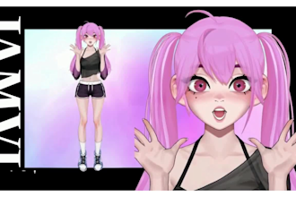 draw custom 2d vtuber pngtuber character rigging anime art live2d