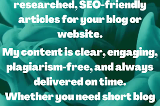 write high quality and original articles for your blog or website