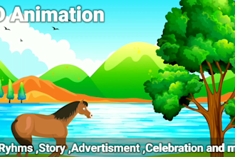 make 2d cartoon animation for rhymes , story and more