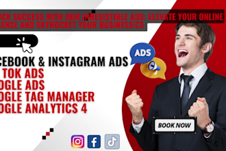 set up google ads, and tiktok fb, ig, ads with ga4 tracking GTM