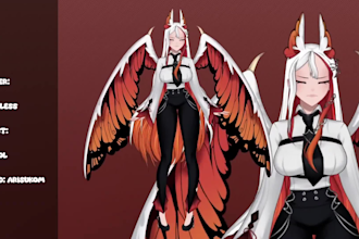 custom 2d vtuber model or do live2d model commission or vtuber rigging