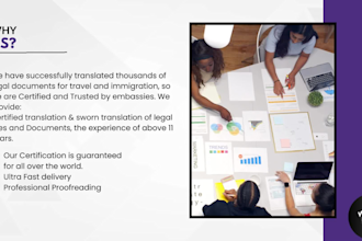 provide legal sworn translation with certified stamp and signature