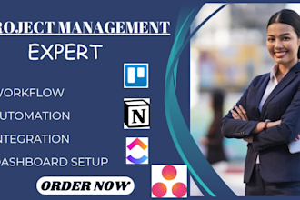 automate your workflow and integrate trello, clickup, notion with VA support