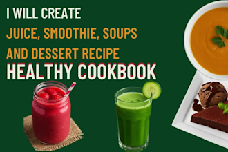 create 100 dessert smoothie juice recipes, recipe book creation cookbook writing