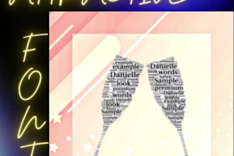 create typography design and word cloud art with  birthday, wedding wishes