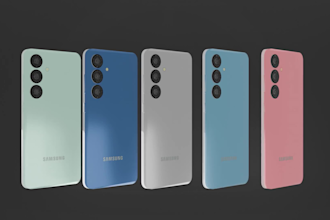 create 3d product renders for realistic smartphone lineup