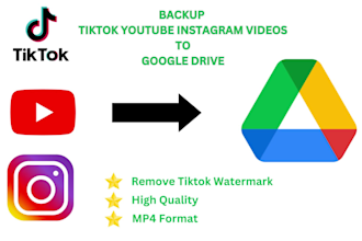 transfer bulk tiktok youtube instagram videos to google drive