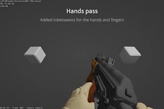 render fps animation, 3d weapon animation, 3d game model