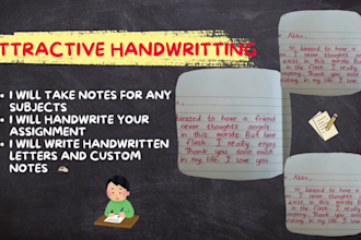 neatly write your text by hand