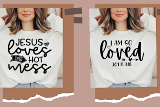 do custom typography christian t shirt design