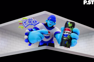 do 3d product animation 3d billboard animation 3d cgi  3d anamorphic animation