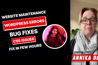 fix wordpress issues, website maintenance, woocommerce help and CSS issues