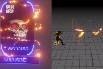 create trending 3d nft membership card, access card, nft animation or vfx shader