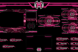 design initial gaming logo with animated overlay for twitch