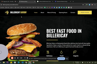 build restaurant website, cafe website and food website