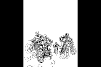 design exclusive vintage retro illustrations for motorcycle cl
