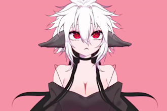 do comic book illustration, rigging pro vtuber model 2d cartoon animation, anime