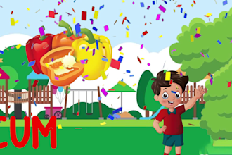 create professional  kids learning animation