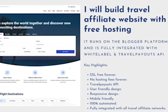 build an automated travel affiliate website with free hosting