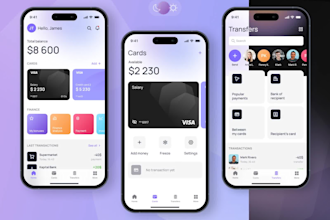 create responsive fintech mobile app UI UX and web design in figma