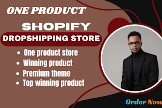 create one product shopify dropshipping website shopify digital product store