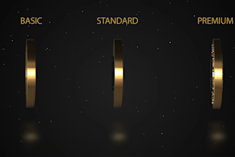 create a 3d rotating logo with 360 spinning animation