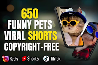 create 1000 viral funny pets youtube shorts and instagram reels