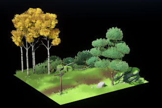 make game ready low poly 3d models with uvs and textures