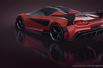 3d model a perfect car design and make realistic renders