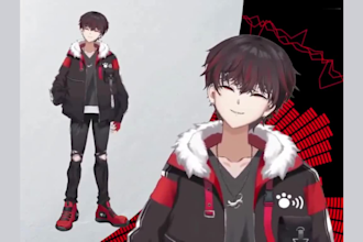 design 2d anime rig high quality 2d vtuber model streaming avatar vtube studio
