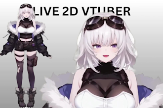 draw and rig live2d model, facerig, 2d vtuber anime model, live2d vtuber model