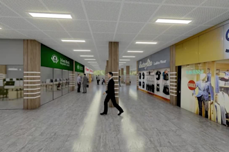 create 3d modelling and rendering of shopping malls