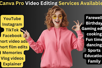 do youtube video editing and facebook ads, tiktok video and podcast editing