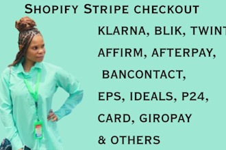 integrate ideal p24 eps klarna bancontact and others in shopify store via stripe