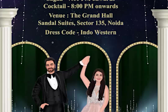design caricature animated wedding invitation video in 24hrs