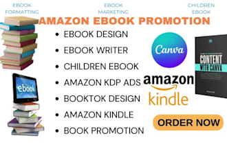 do ebook design, amazon kindle formatting and ebook promotion